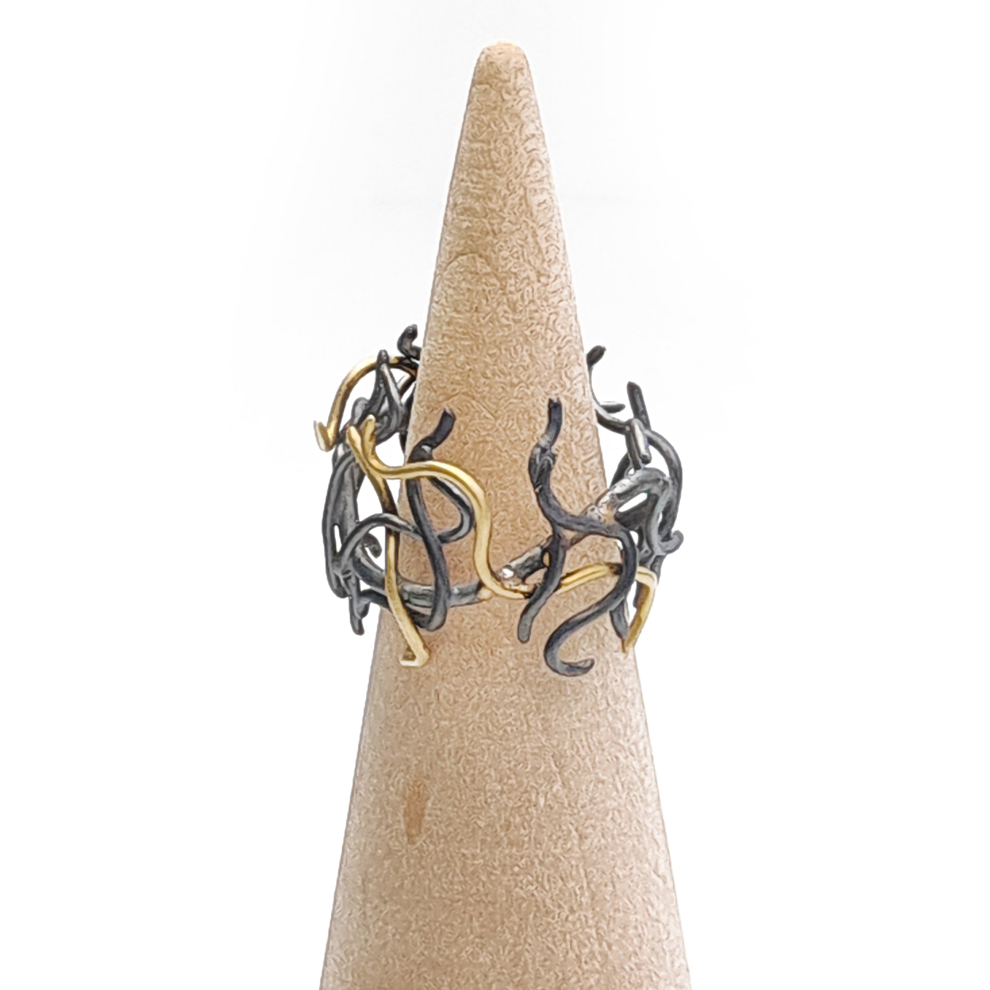 ''Medusa'' Oxidized 925 silver and brass