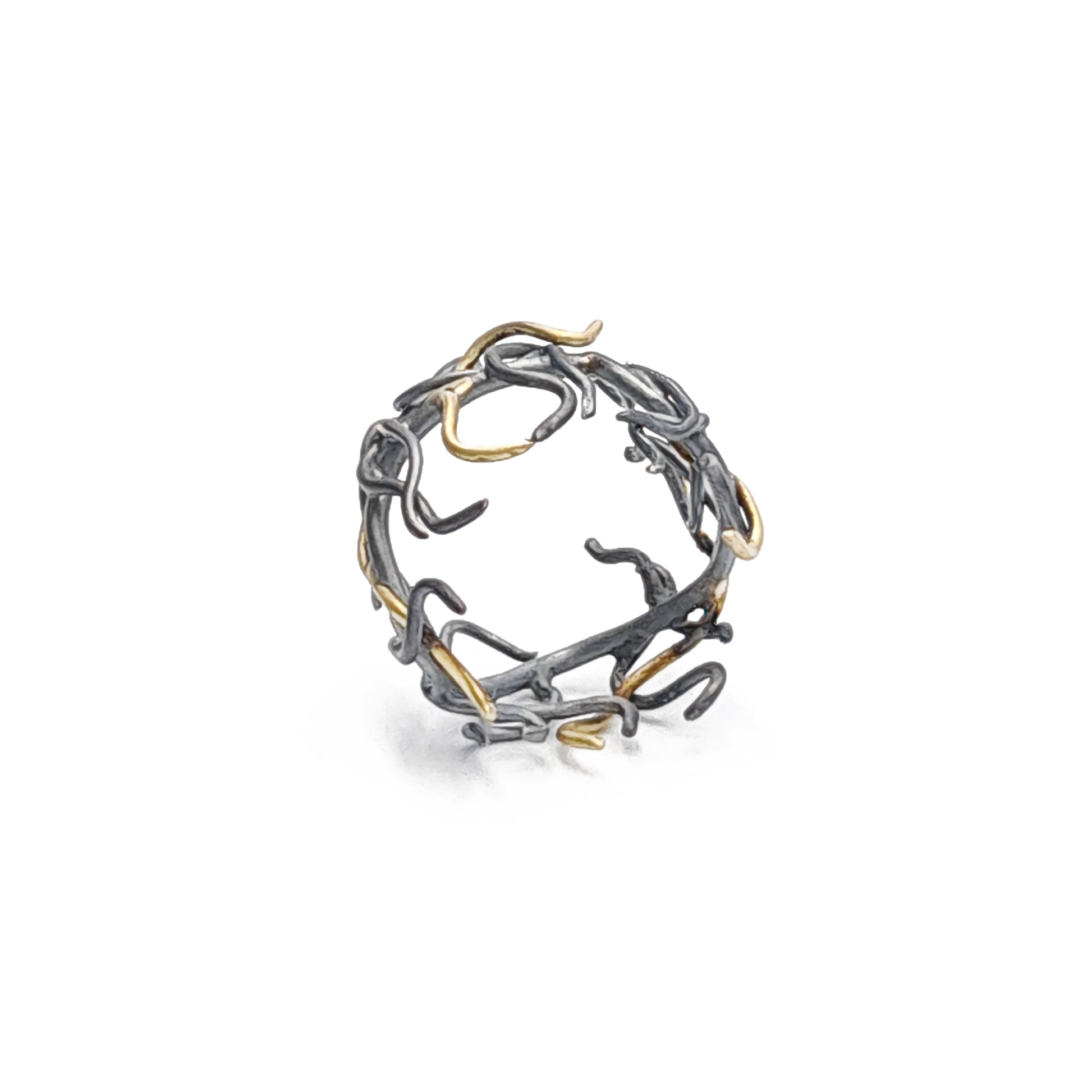 ''Medusa'' Oxidized 925 silver and brass