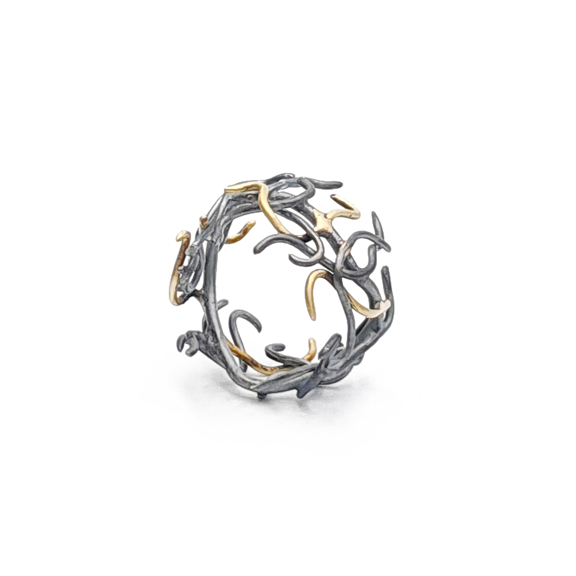 ''Medusa'' Oxidized 925 silver and brass