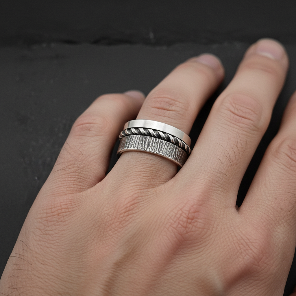 ''Bound'' 925 silver ring