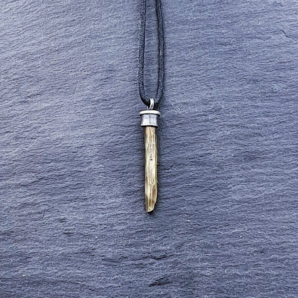 '' Spear''  925 Silver Necklace with Brass