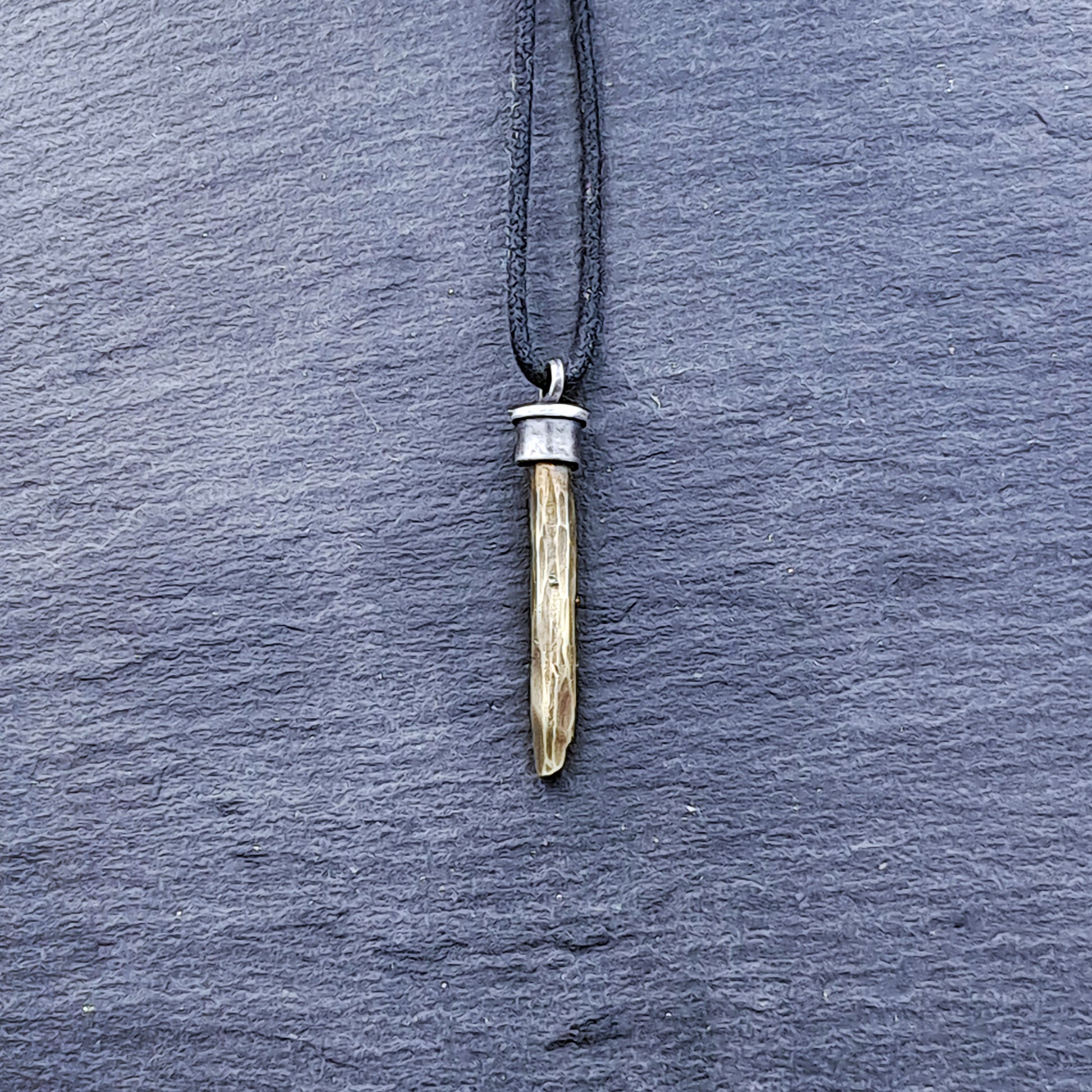 '' Spear''  925 Silver Necklace with Brass