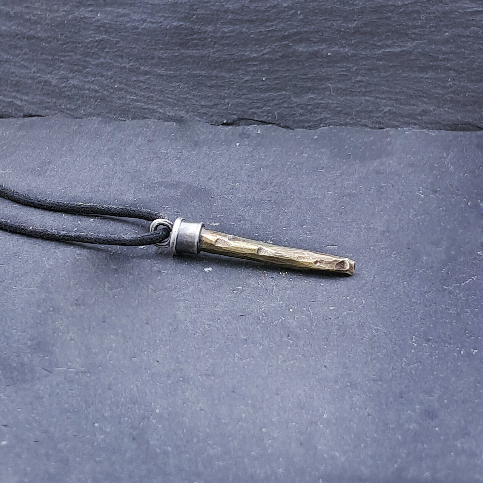 '' Spear''  925 Silver Necklace with Brass