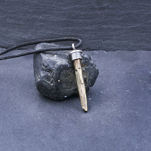 '' Spear''  925 Silver Necklace with Brass