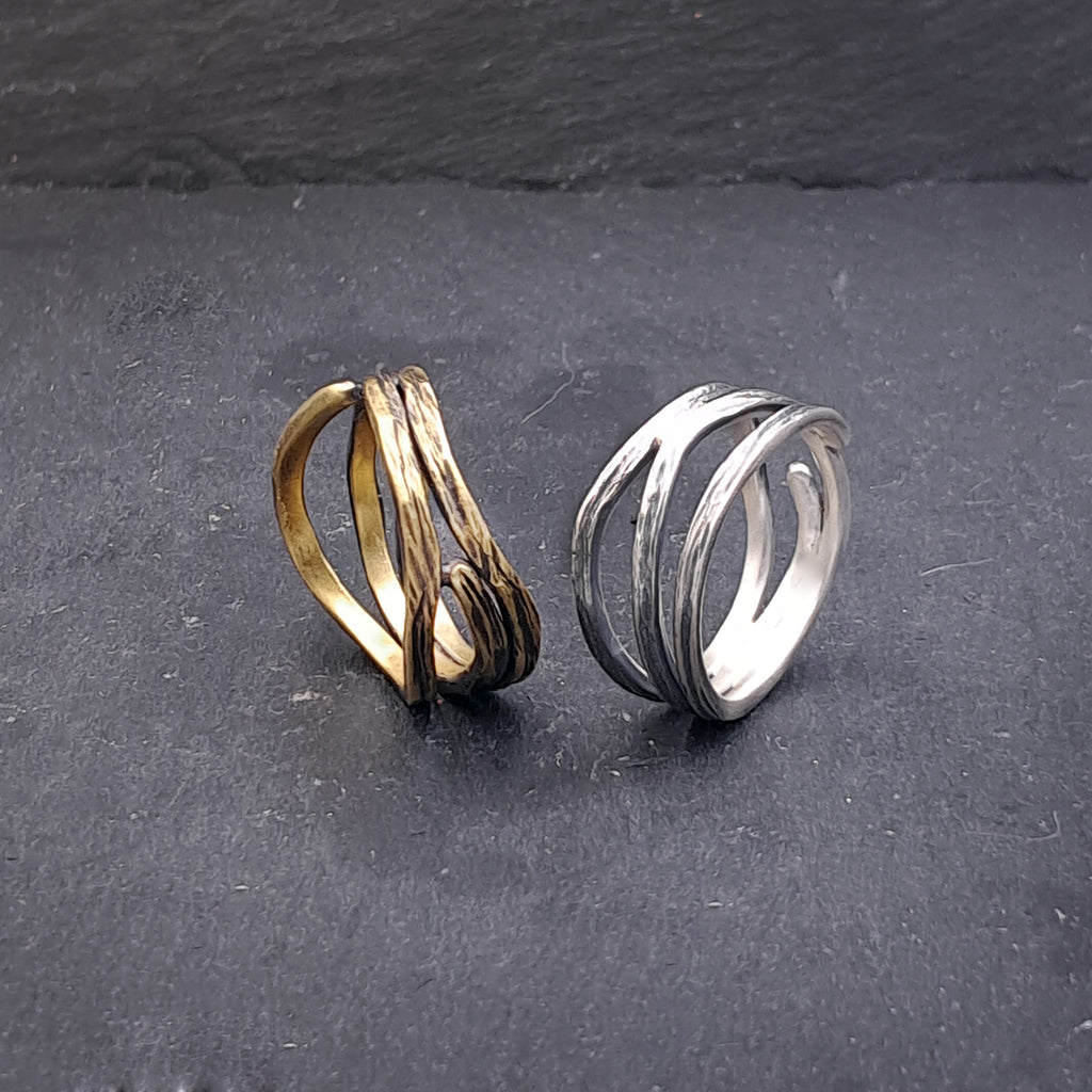 ''Τree branch'' 925 silver or brass ring
