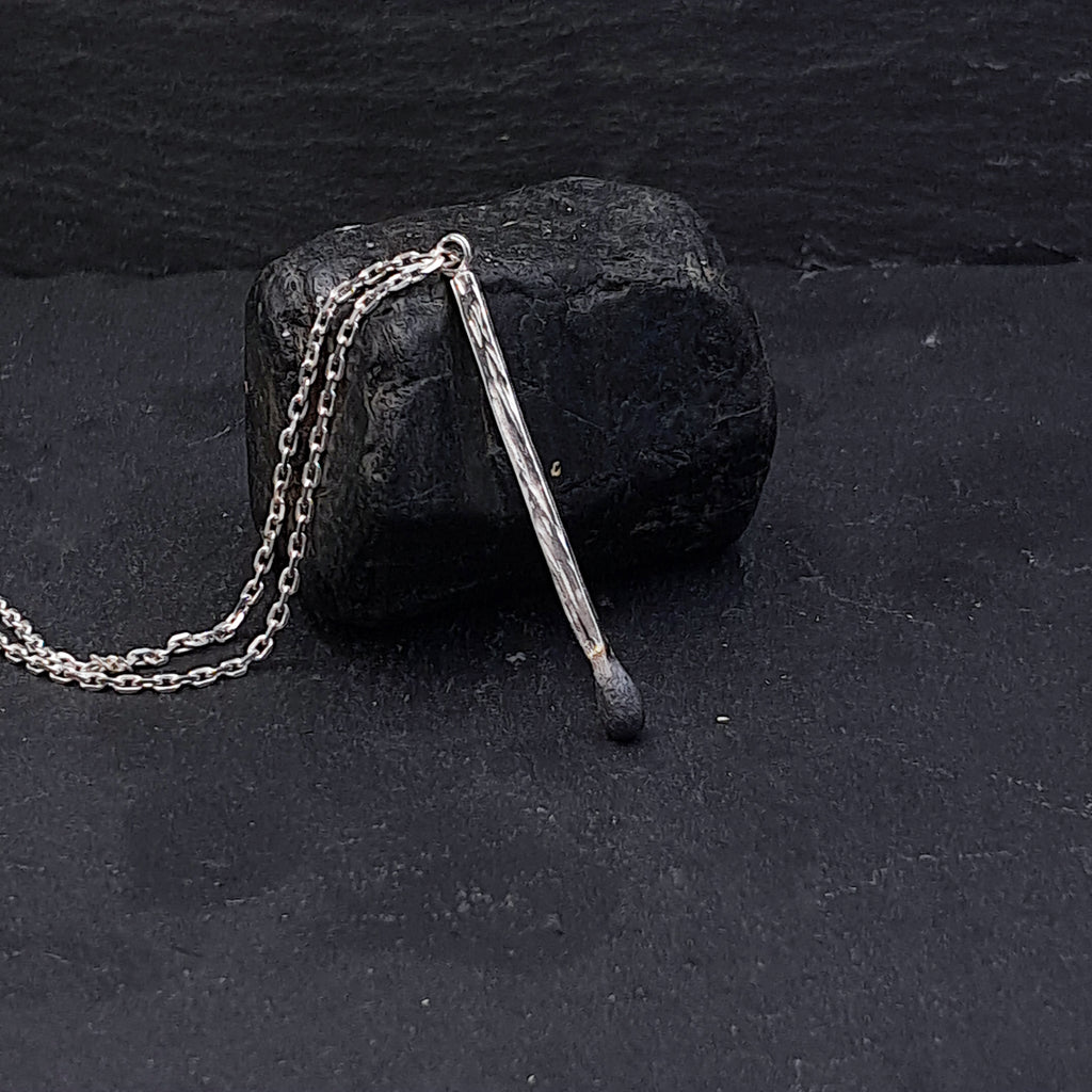''Matchstick'' 925 Silver Necklace