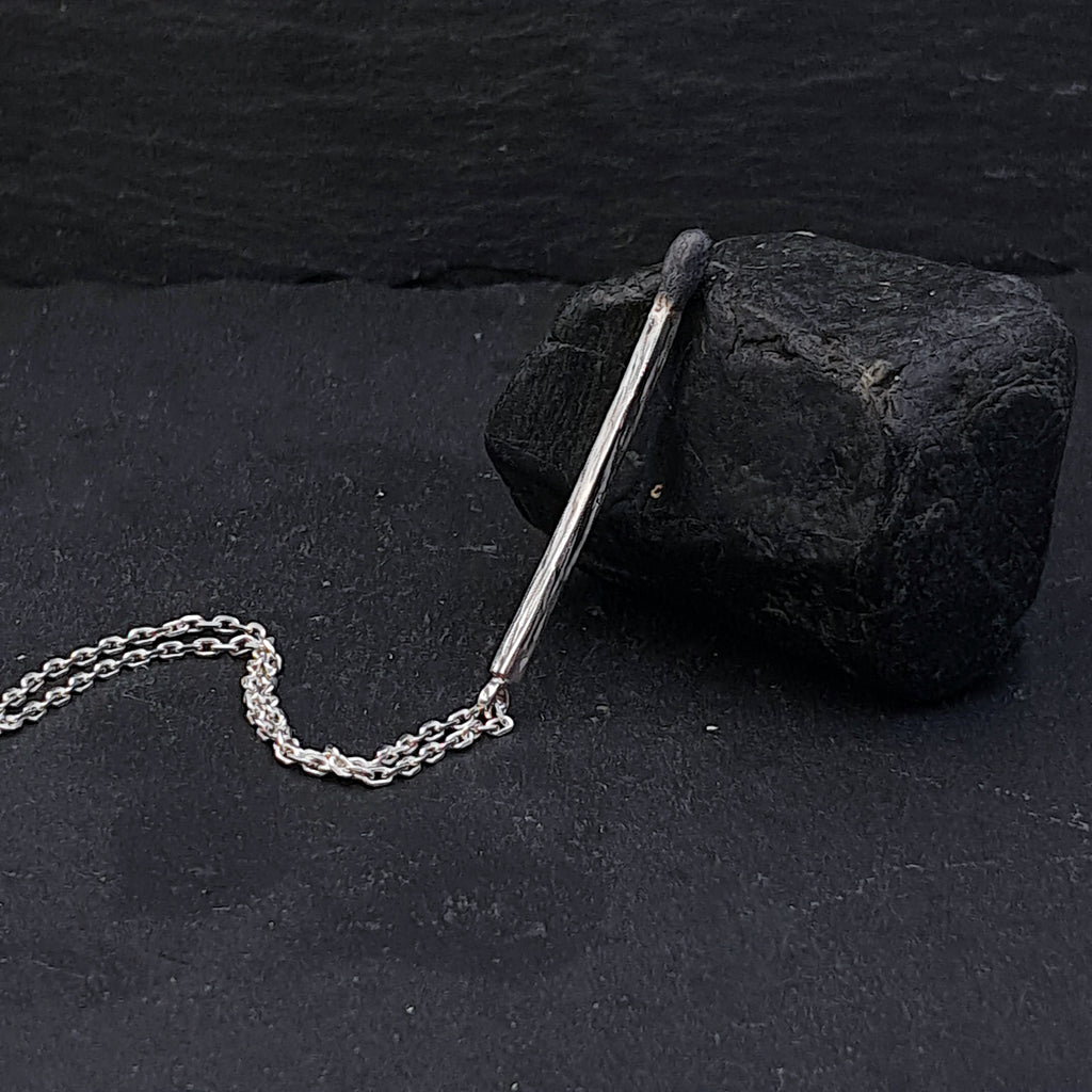 ''Matchstick'' 925 Silver Necklace
