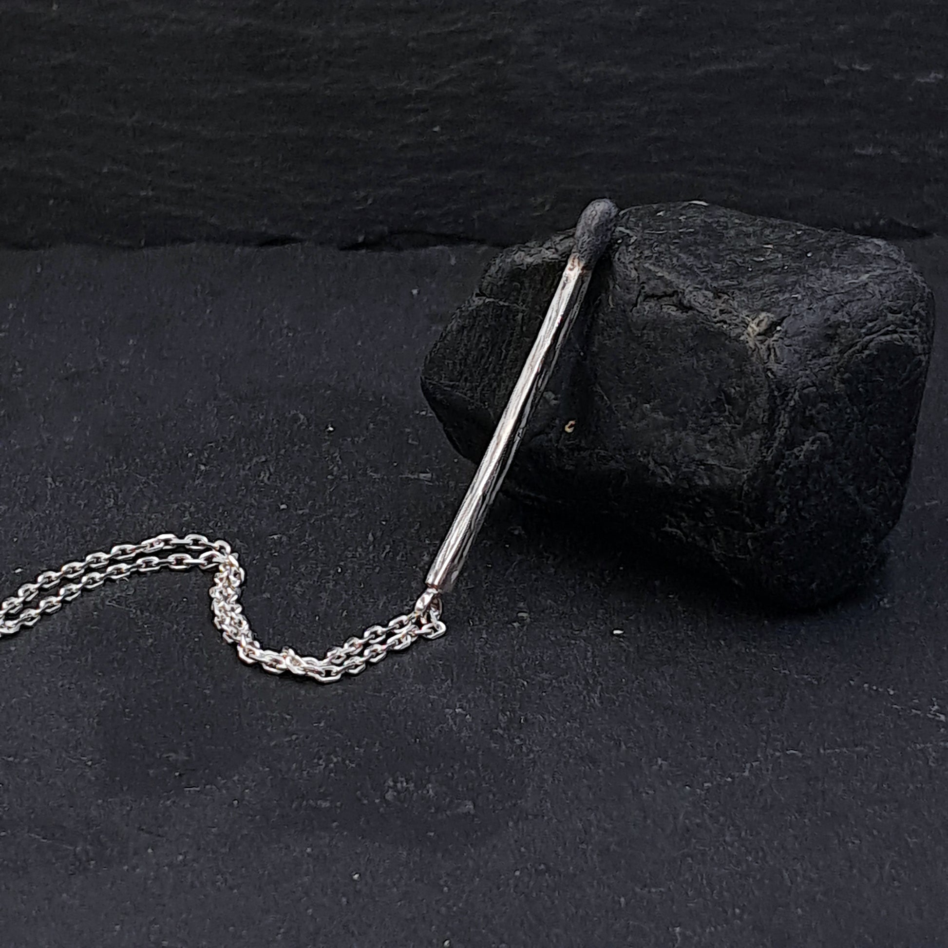 ''Matchstick'' 925 Silver Necklace