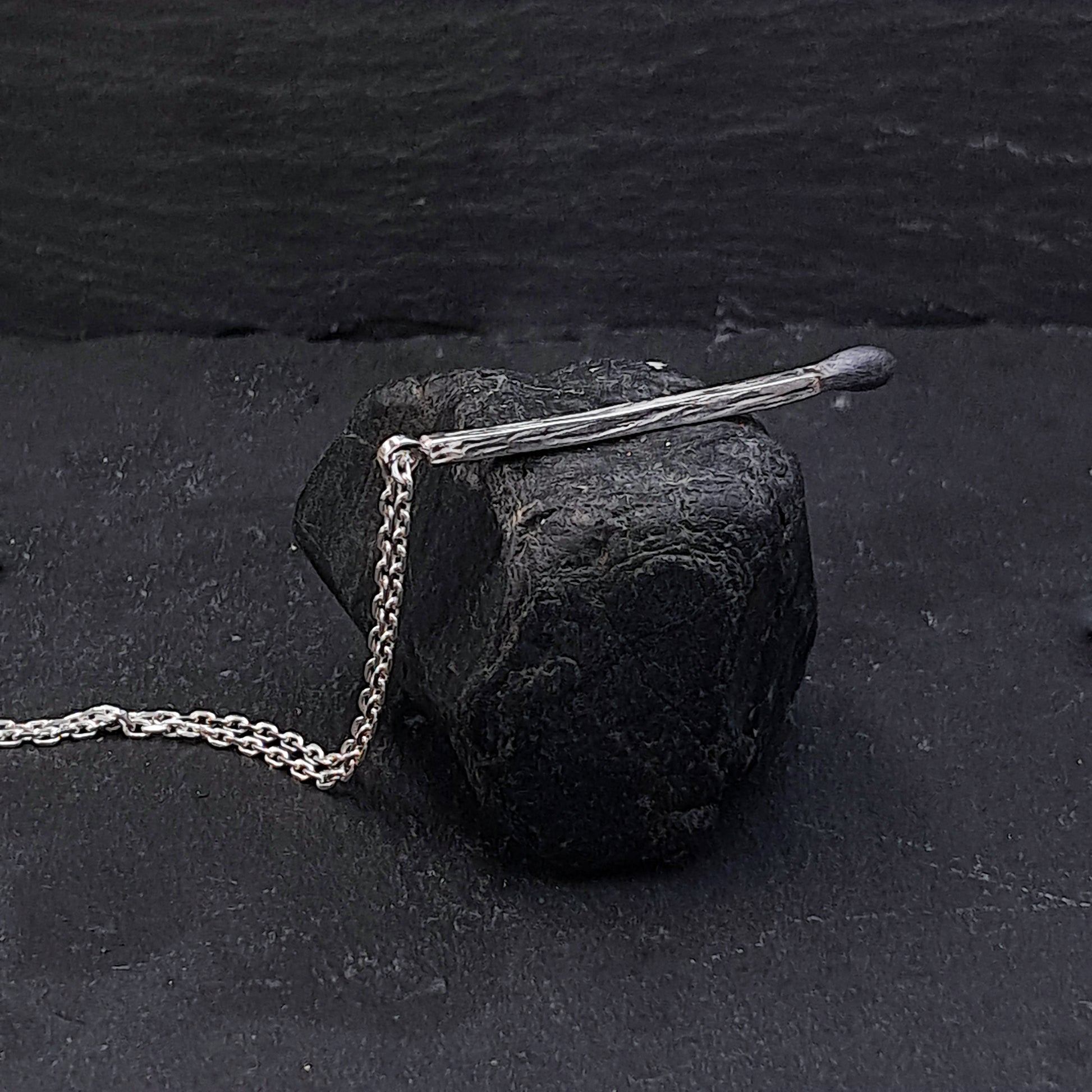 ''Matchstick'' 925 Silver Necklace