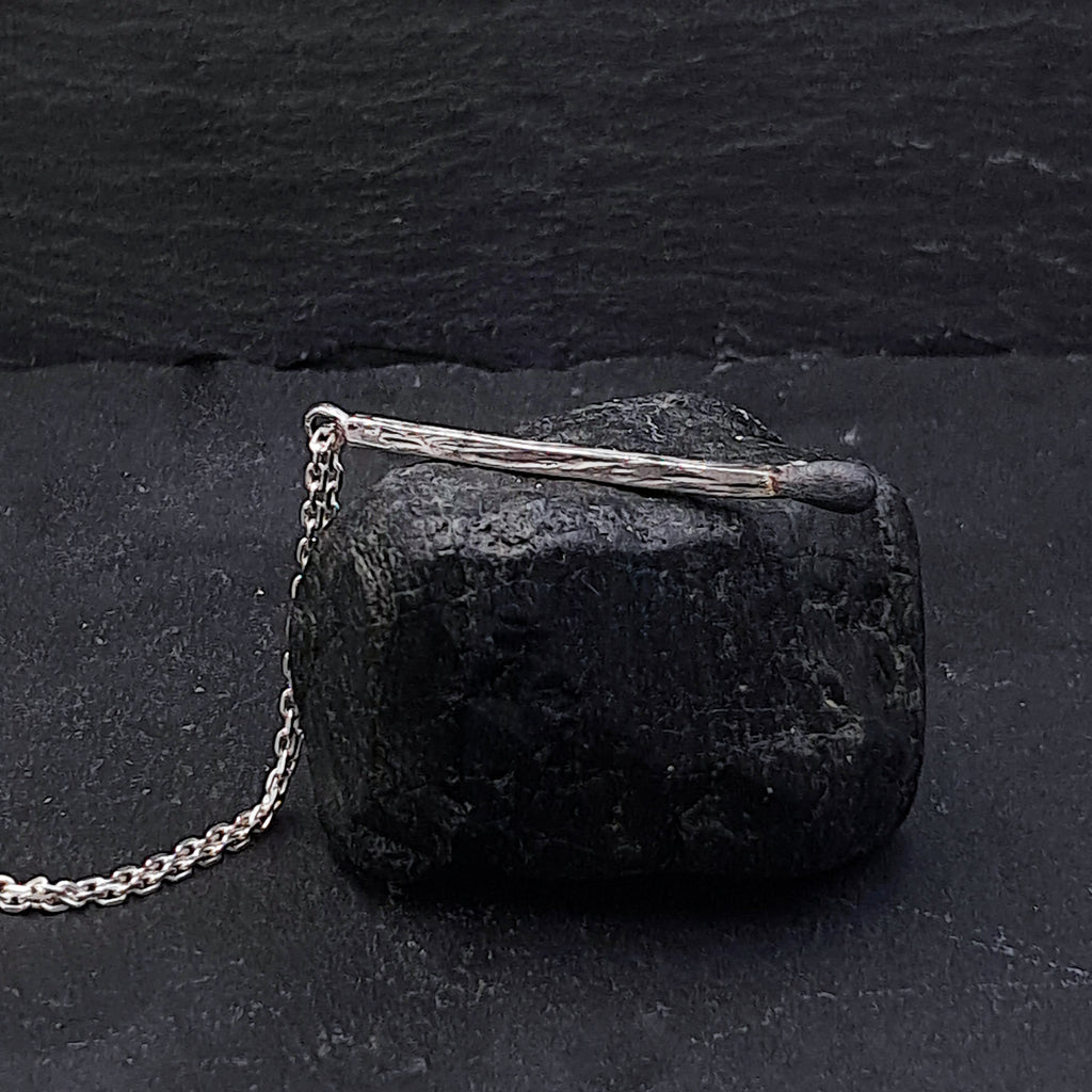 ''Matchstick'' 925 Silver Necklace
