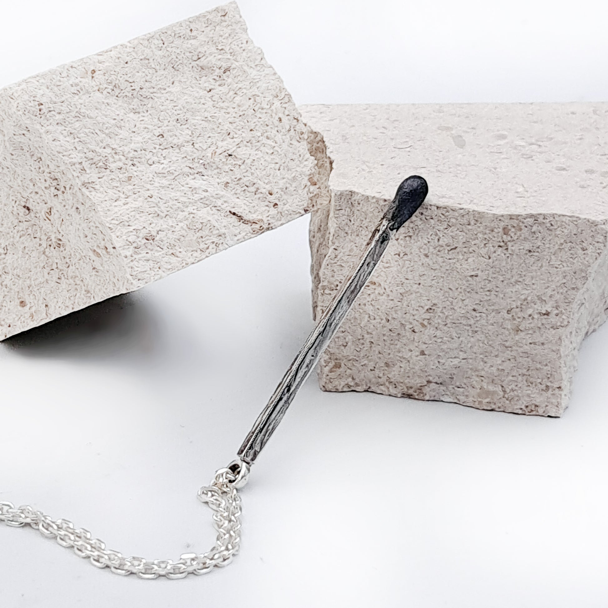 ''Matchstick'' 925 Silver Necklace