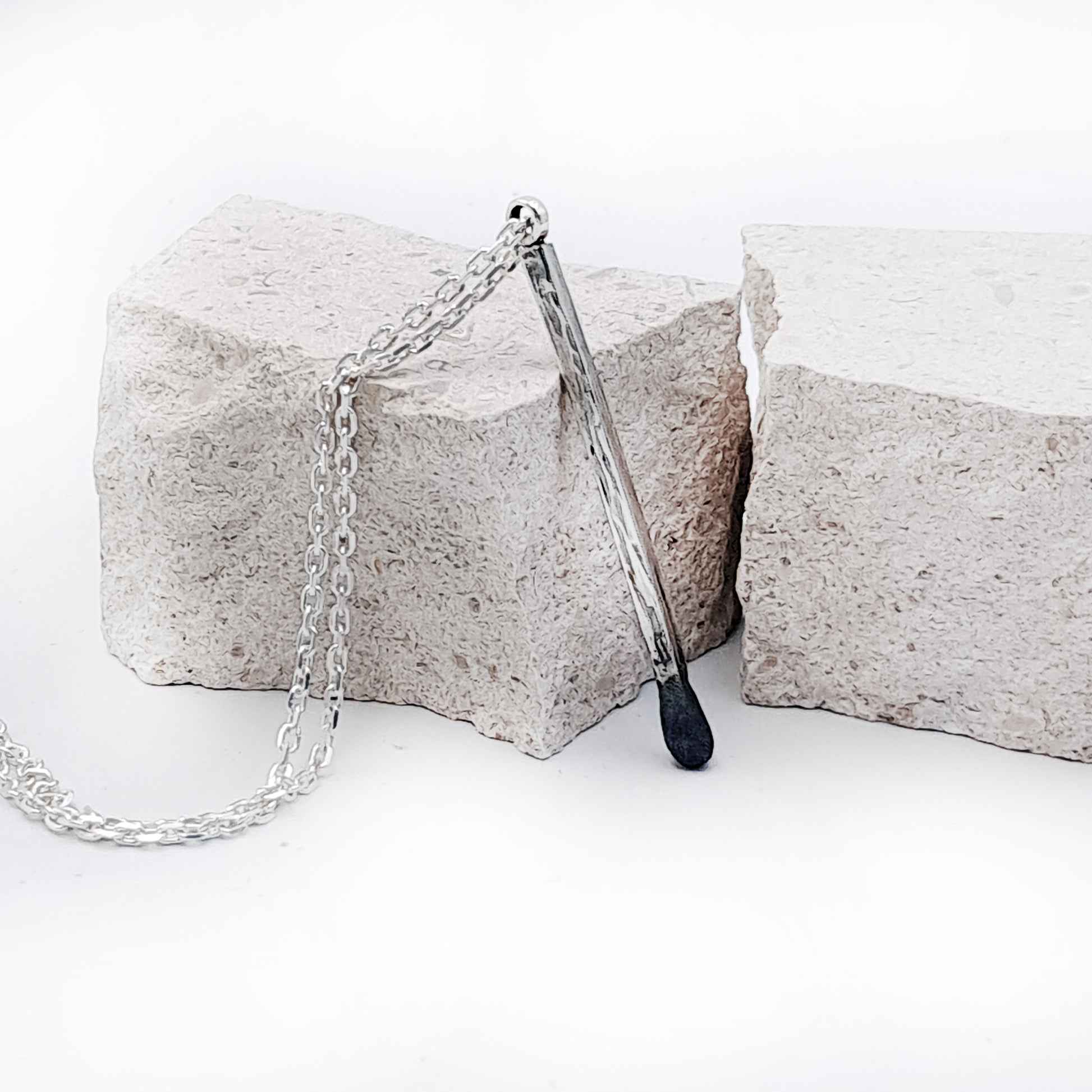 ''Matchstick'' 925 Silver Necklace