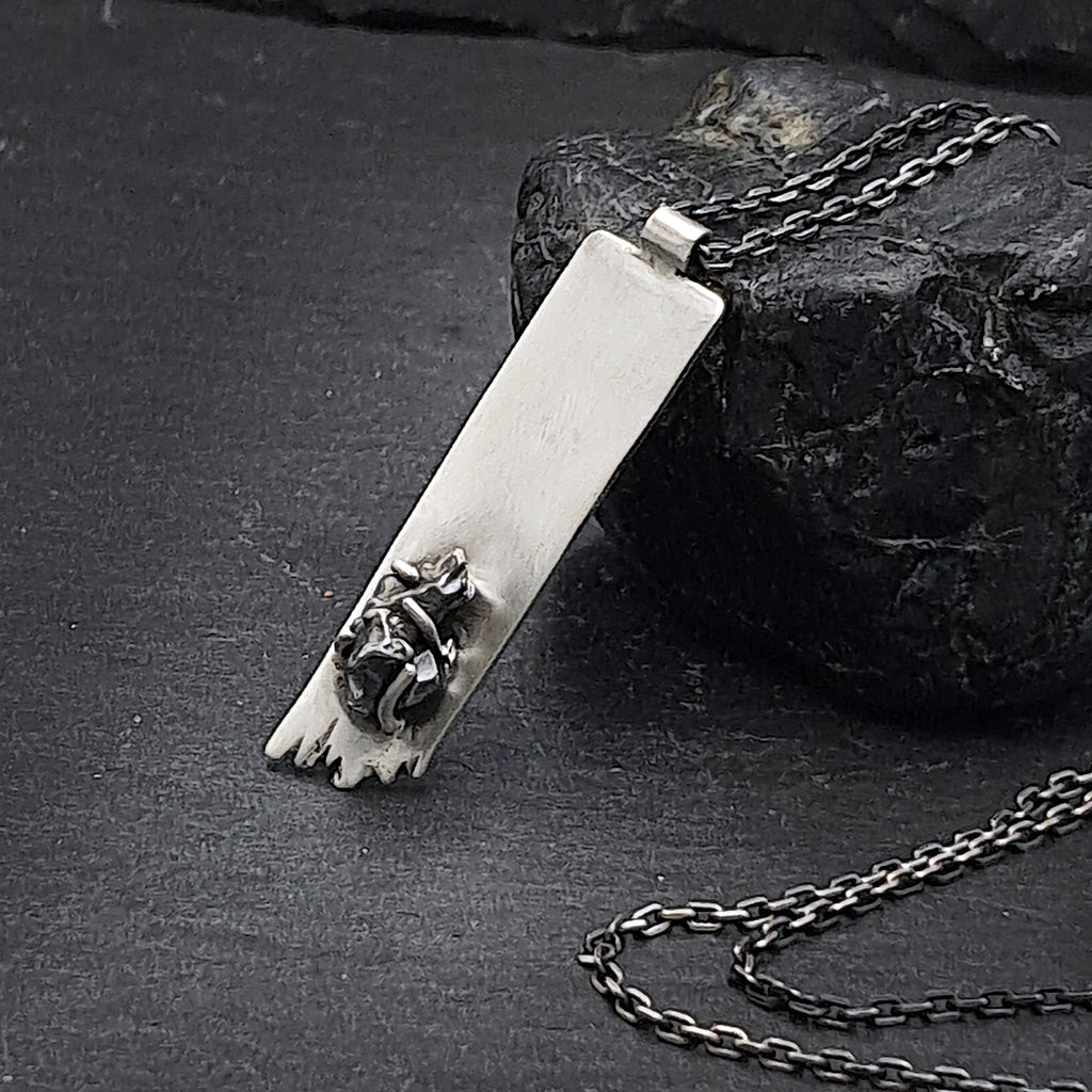 ''Midnight'' 925 Silver Necklace with Meteorite