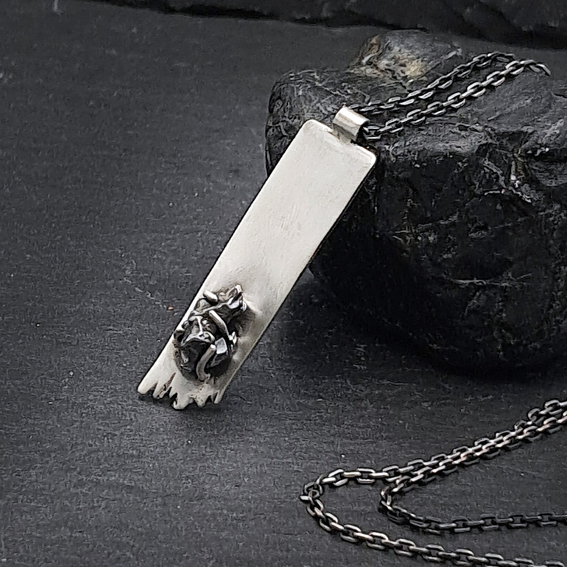 ''Midnight'' 925 Silver Necklace with Meteorite