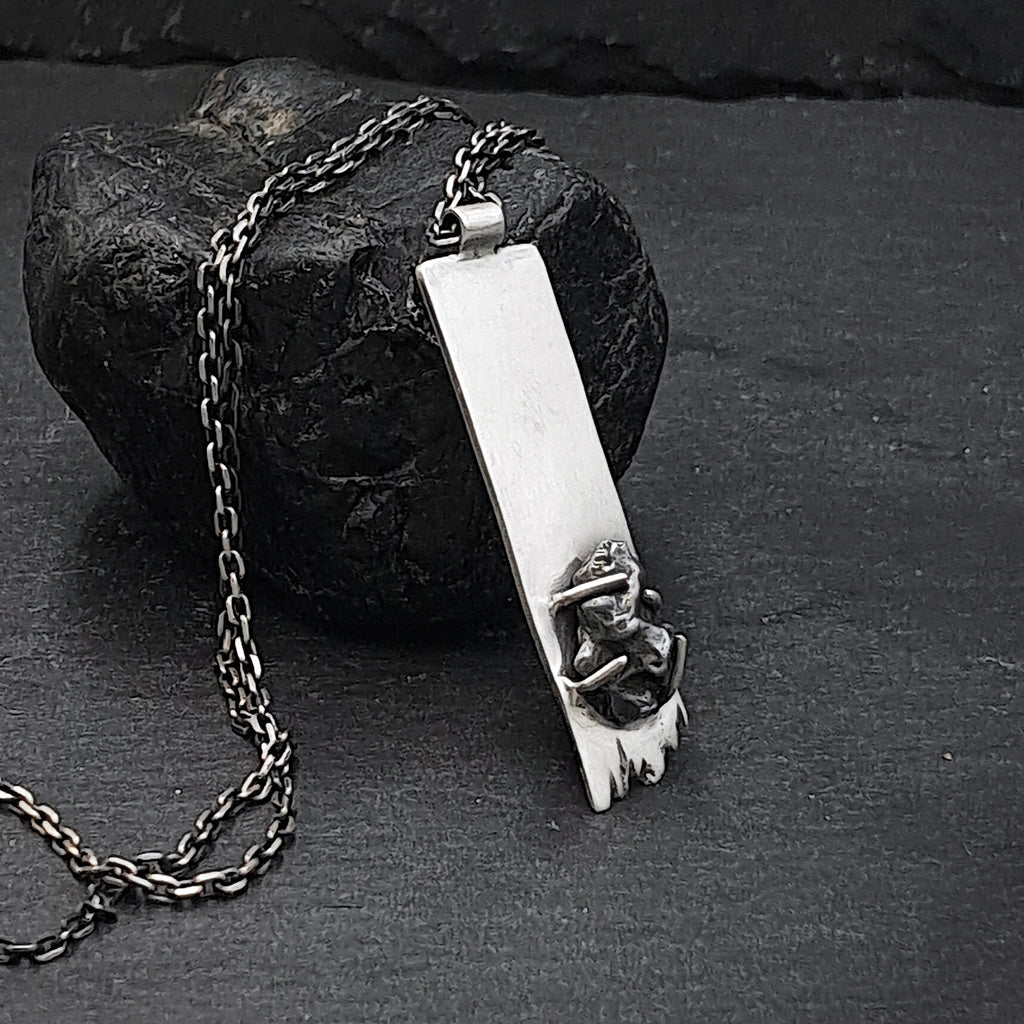 ''Midnight'' 925 Silver Necklace with Meteorite