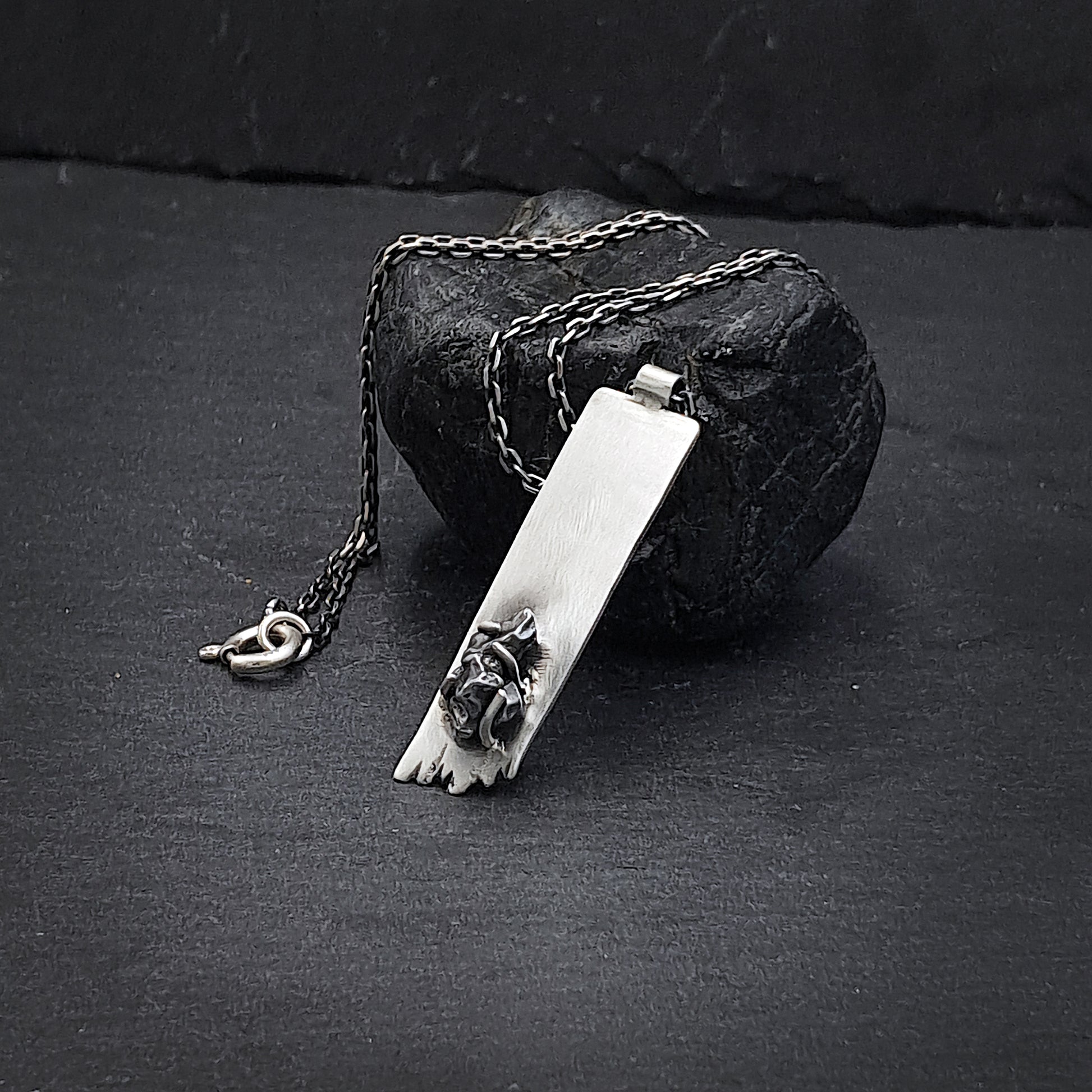 ''Midnight'' 925 Silver Necklace with Meteorite