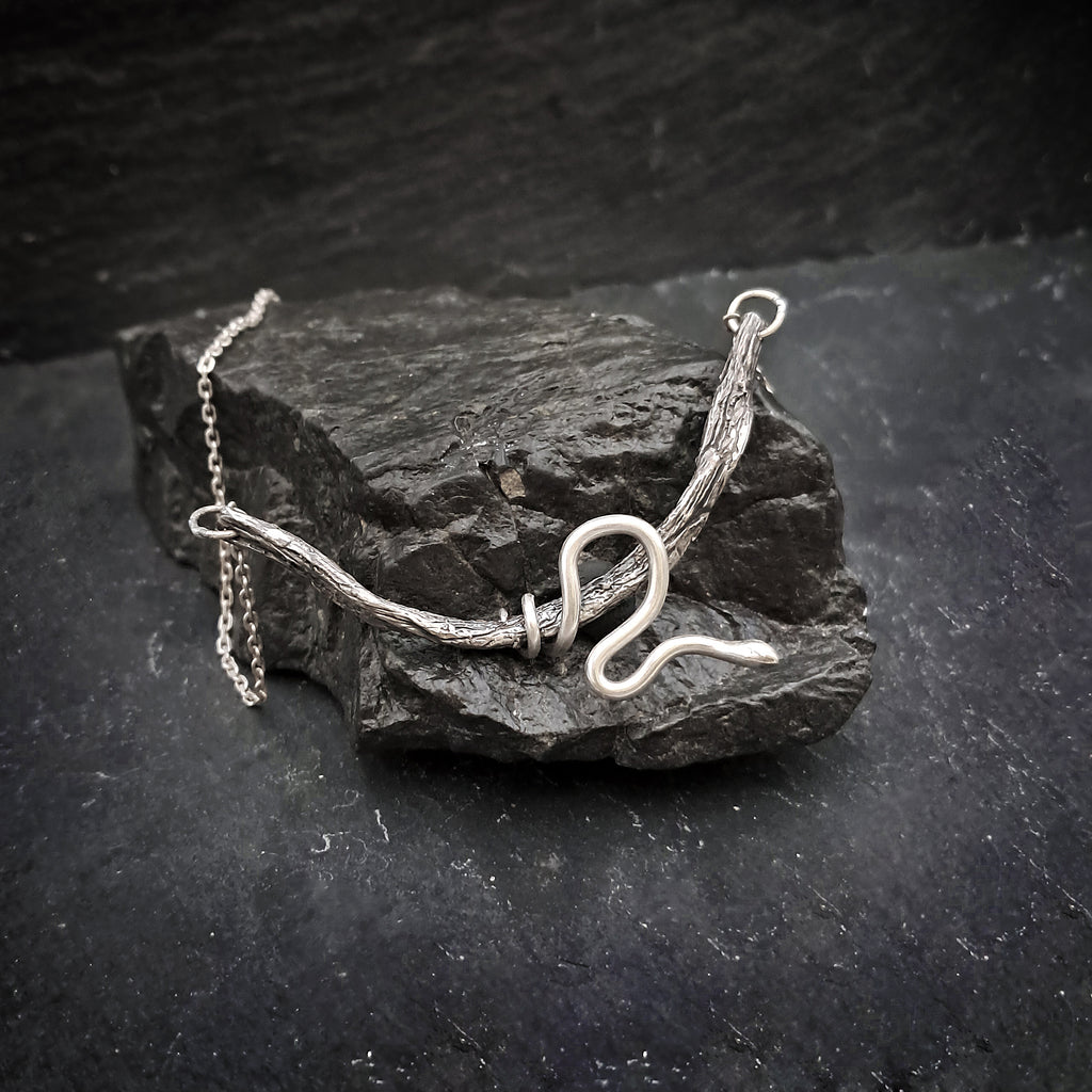 ''Serpent Branch'' 925 Silver Necklace