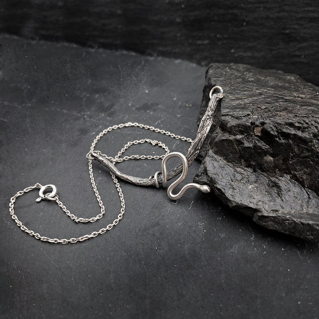 ''Serpent Branch'' 925 Silver Necklace