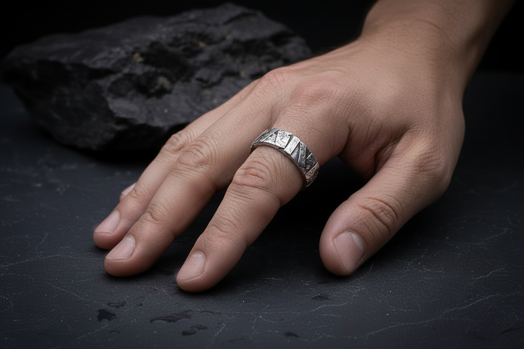 ''Fragment of Earth'' Adjustable Silver 925 Ring