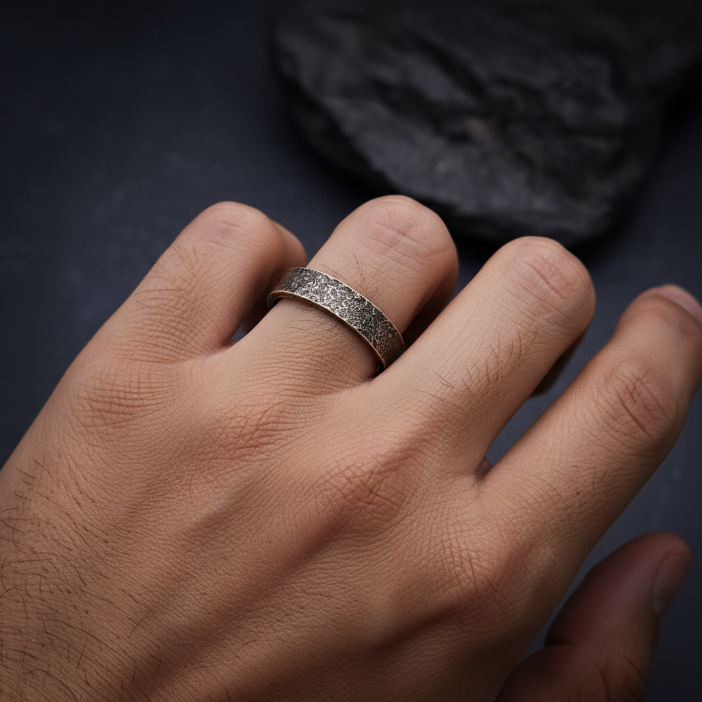 ''Echoes of Earth'' Adjustable brass ring