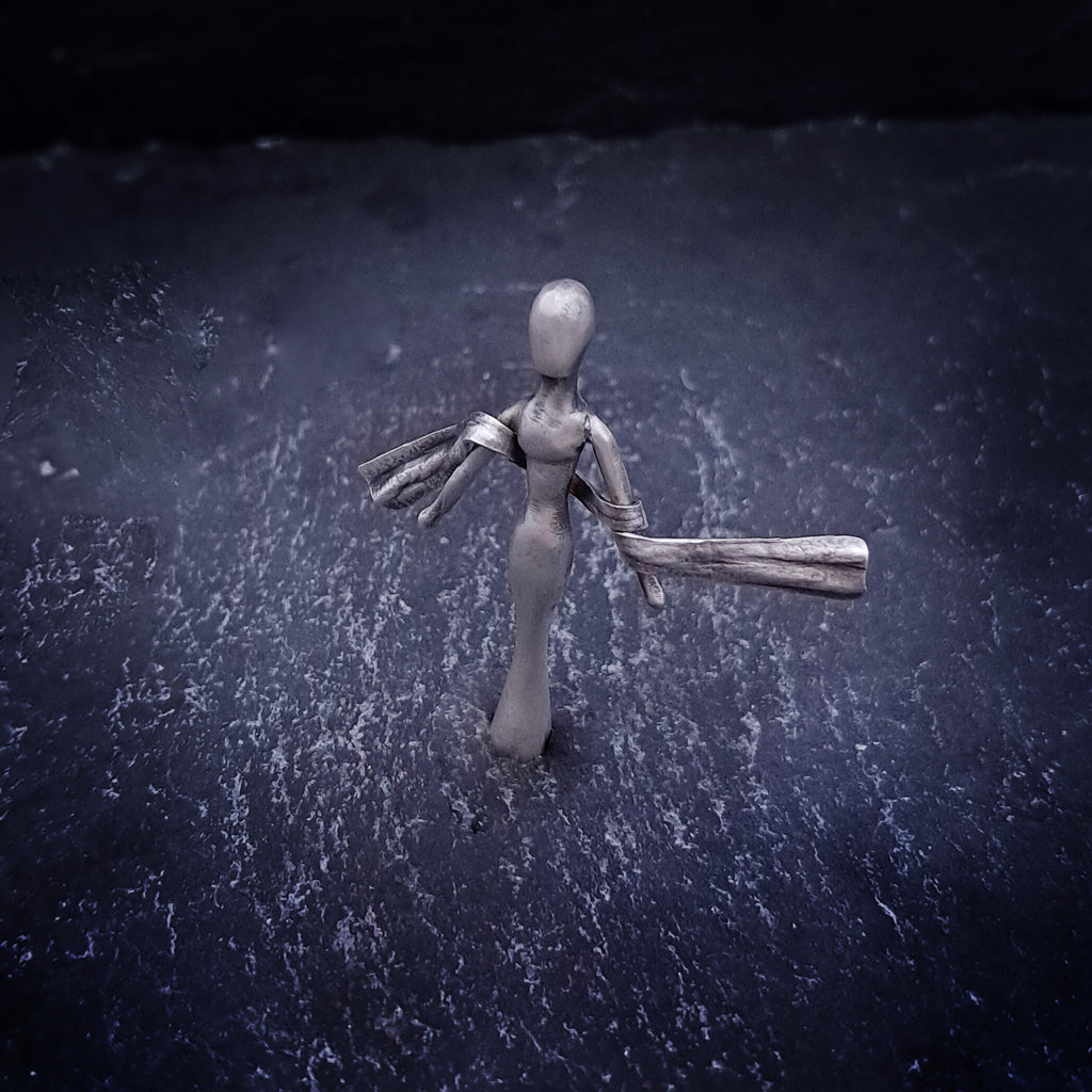 ''The Embrace''  sculptural figure 925 silver