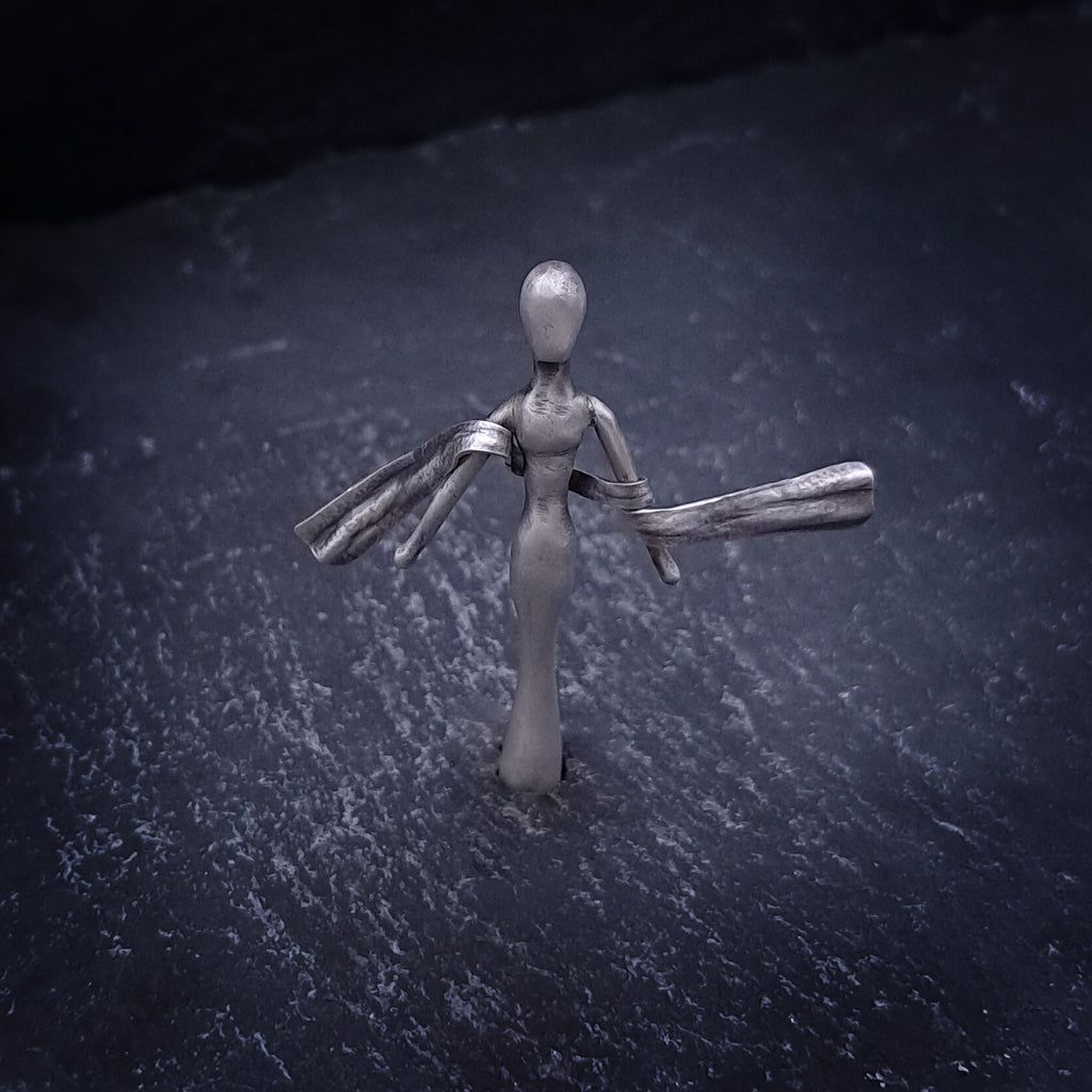 ''The Embrace''  sculptural figure 925 silver