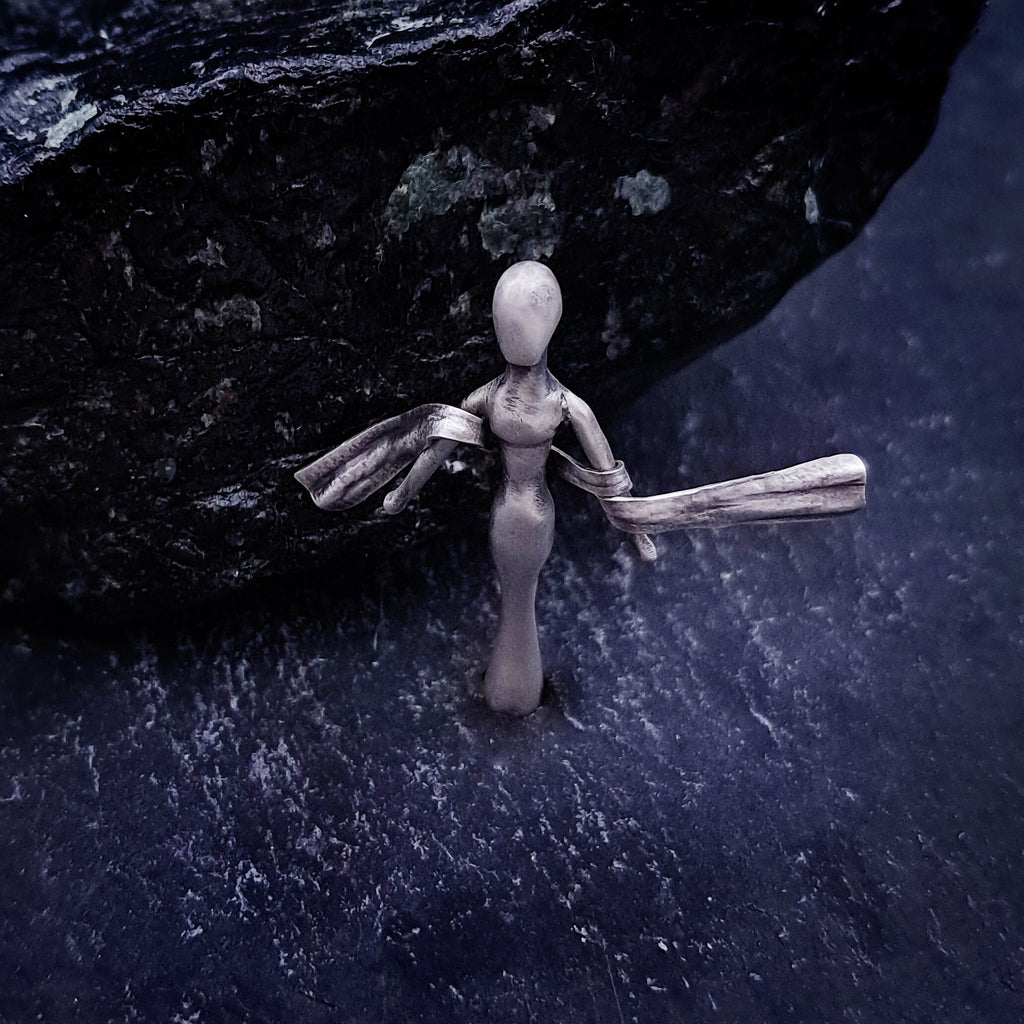 ''The Embrace''  sculptural figure 925 silver