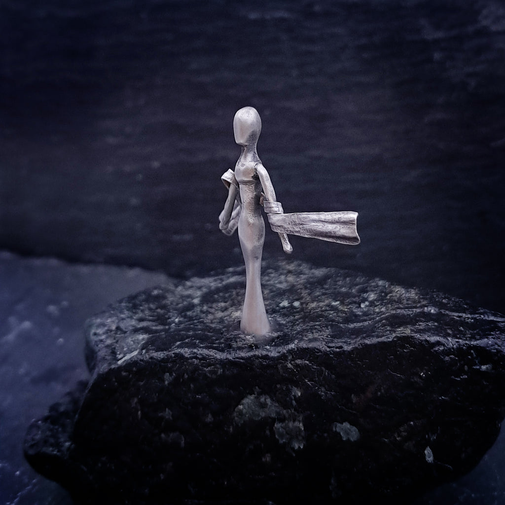 ''The Embrace''  sculptural figure 925 silver
