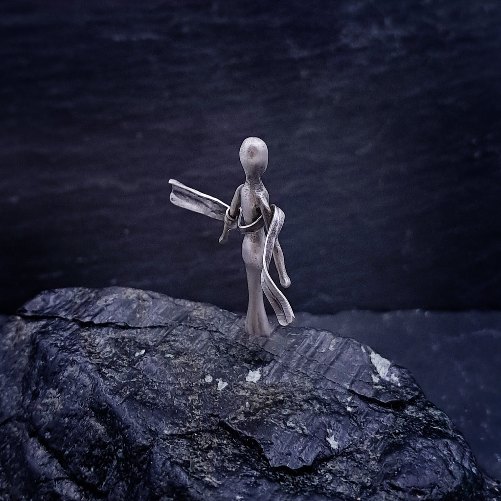 ''The Embrace''  sculptural figure 925 silver