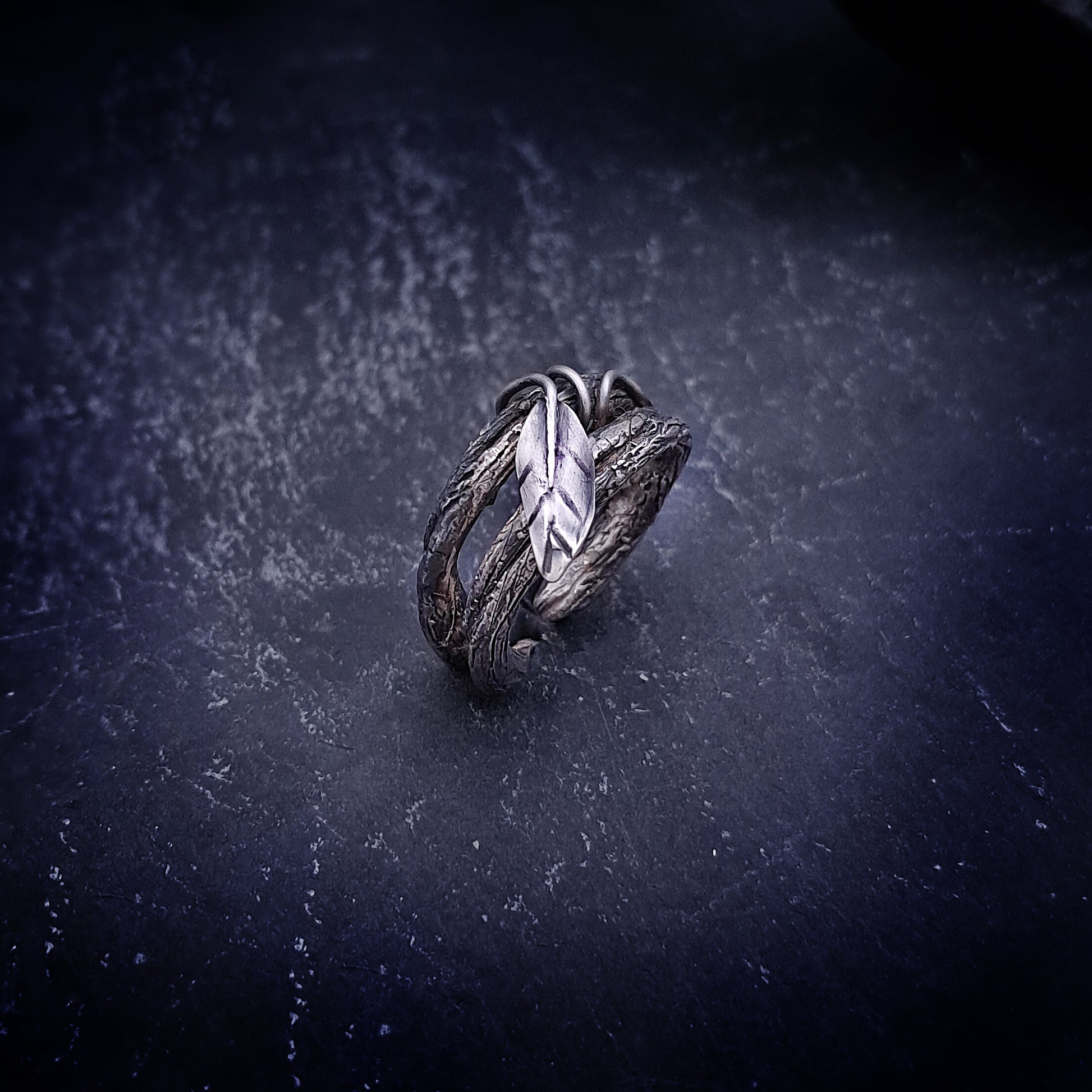''Leaf of Light'' Adjustable 925 Silver Ring