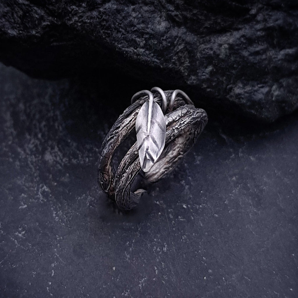 ''Leaf of Light'' Adjustable 925 Silver Ring