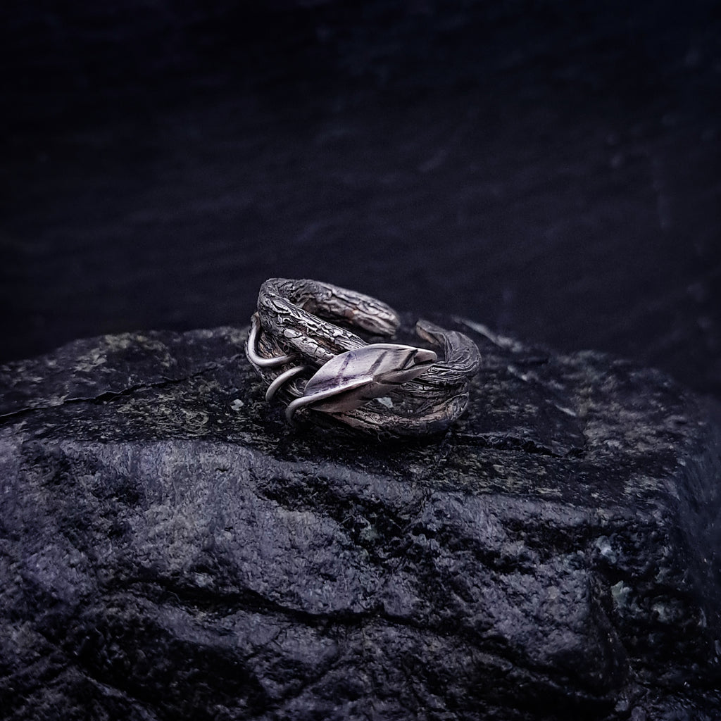 ''Leaf of Light'' Adjustable 925 Silver Ring