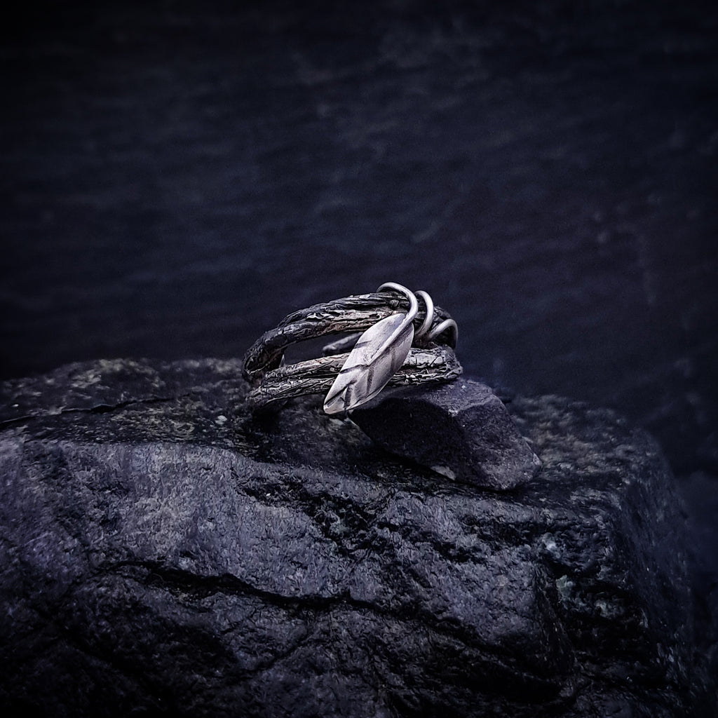 ''Leaf of Light'' Adjustable 925 Silver Ring