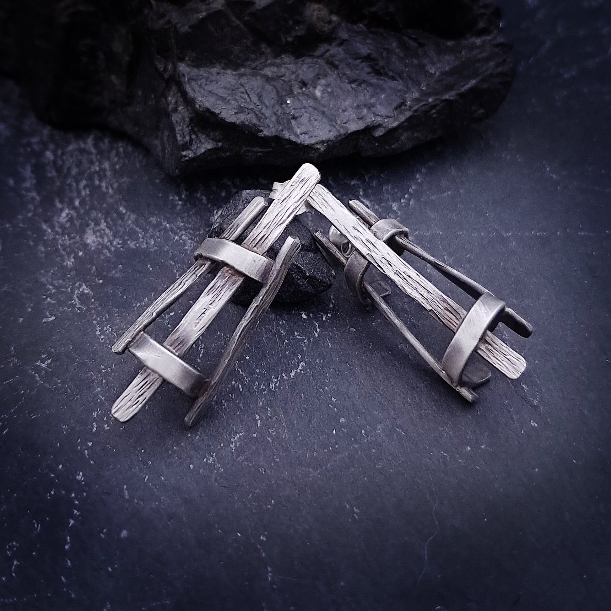 “Structure” 925 Silver Earrings
