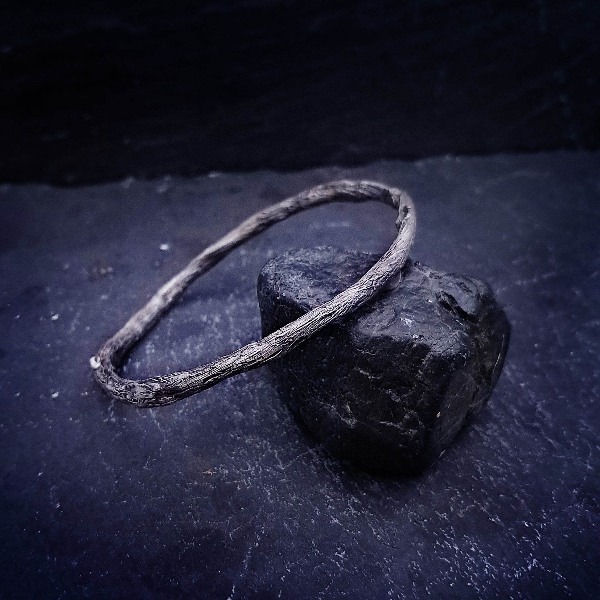 ''Whisper of Nature'' Textured 925 Silver Bangle