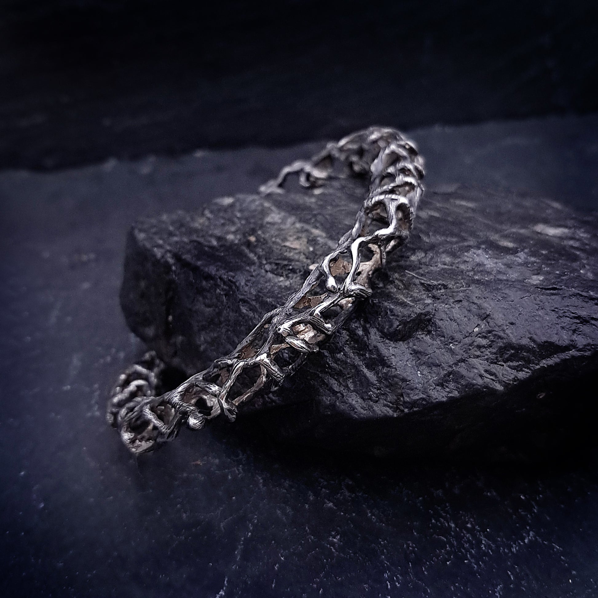 ''Roots'' 925 Silver Cuff Bracelet