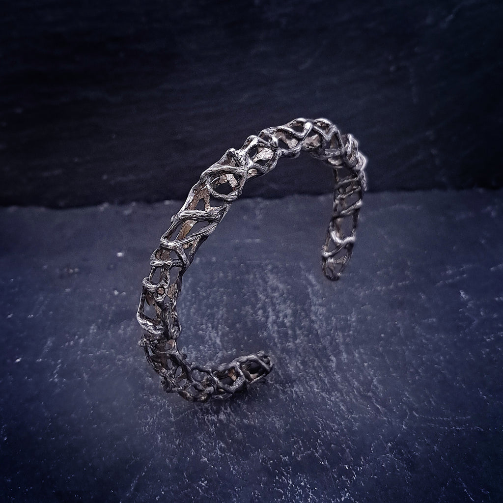 ''Roots'' 925 Silver Cuff Bracelet