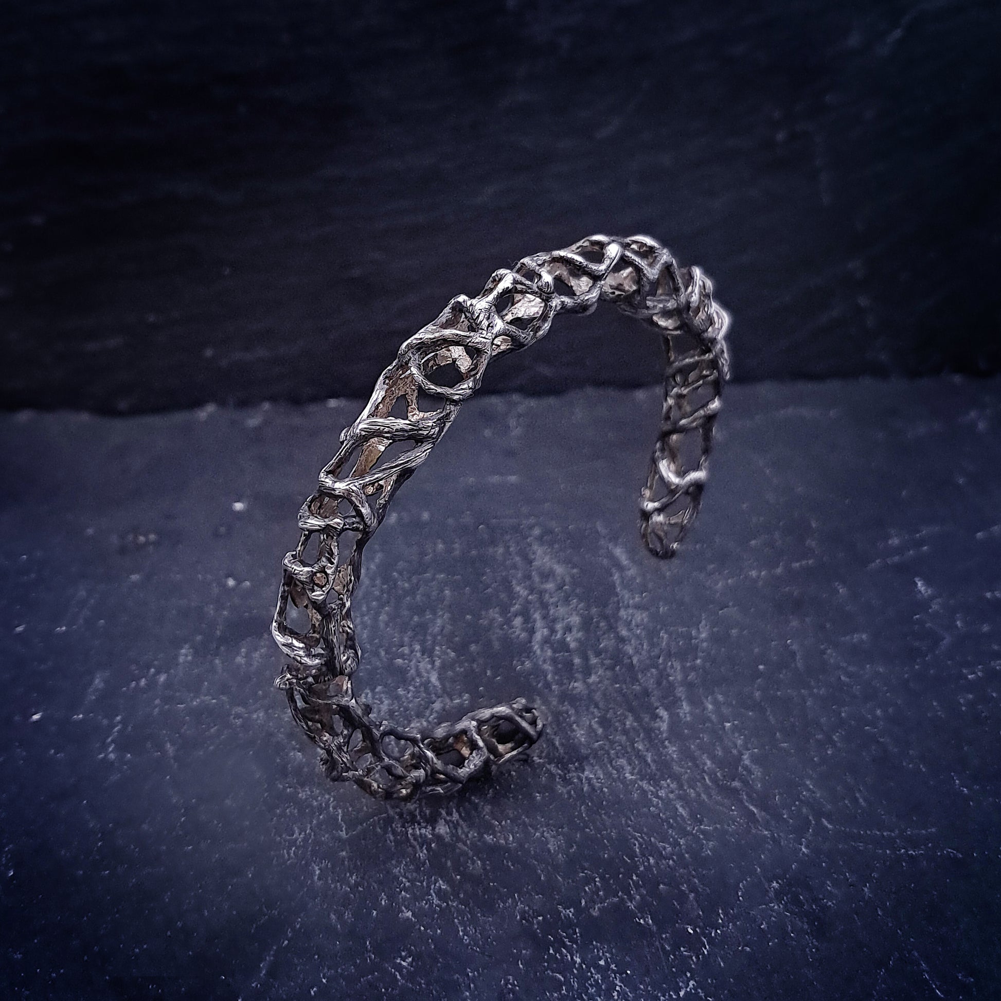 ''Roots'' 925 Silver Cuff Bracelet