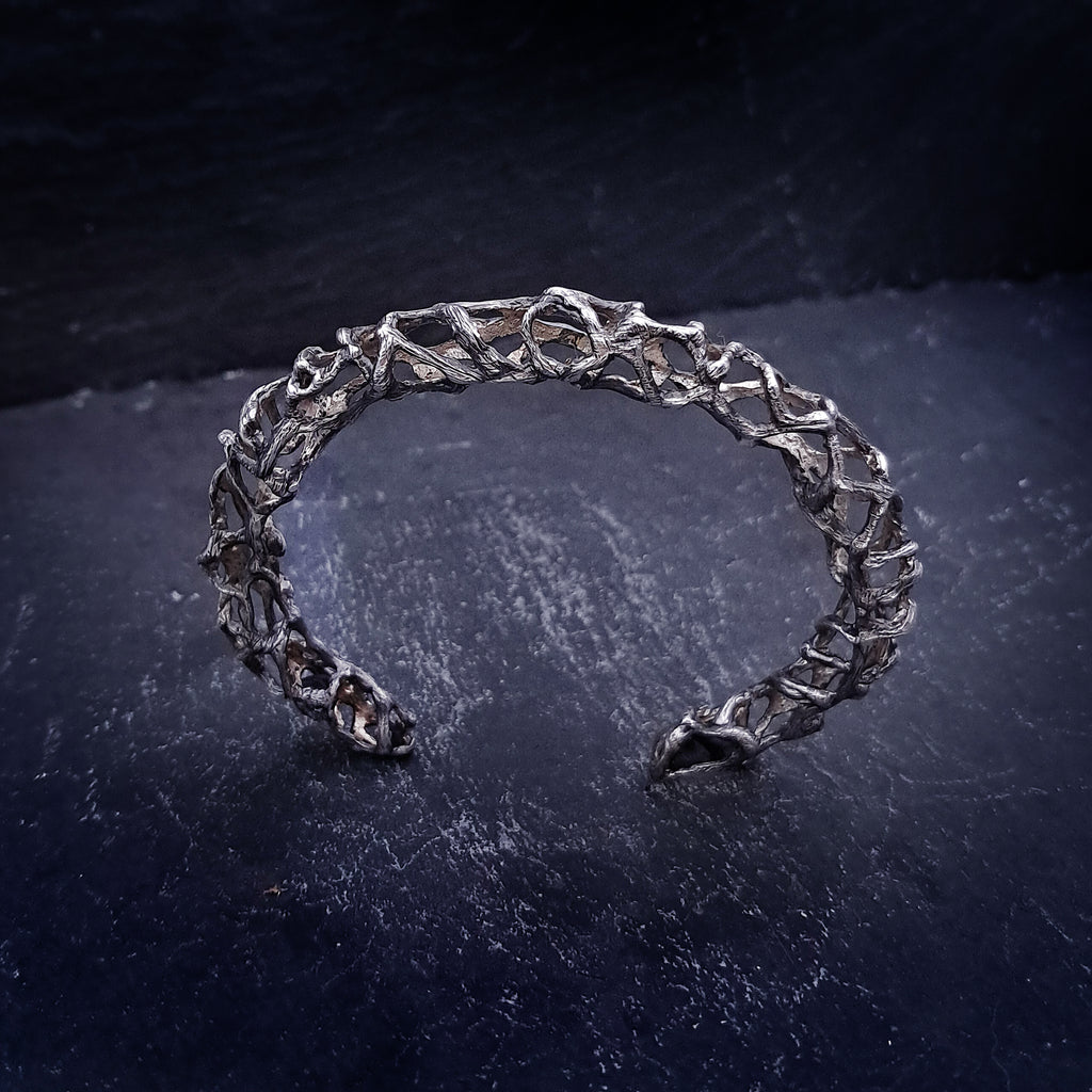 ''Roots'' 925 Silver Cuff Bracelet