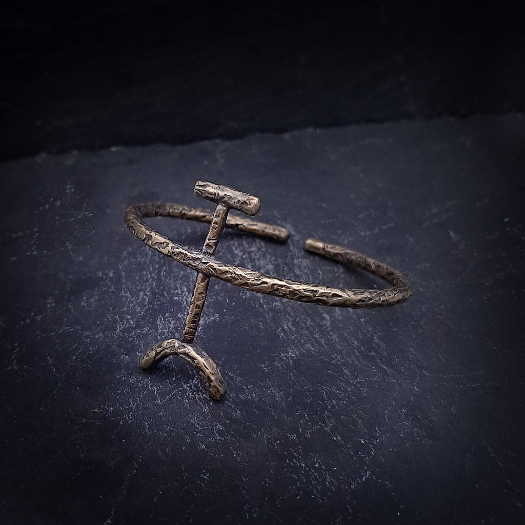 ''Prehistoric'' Brass Cuff Bracelet