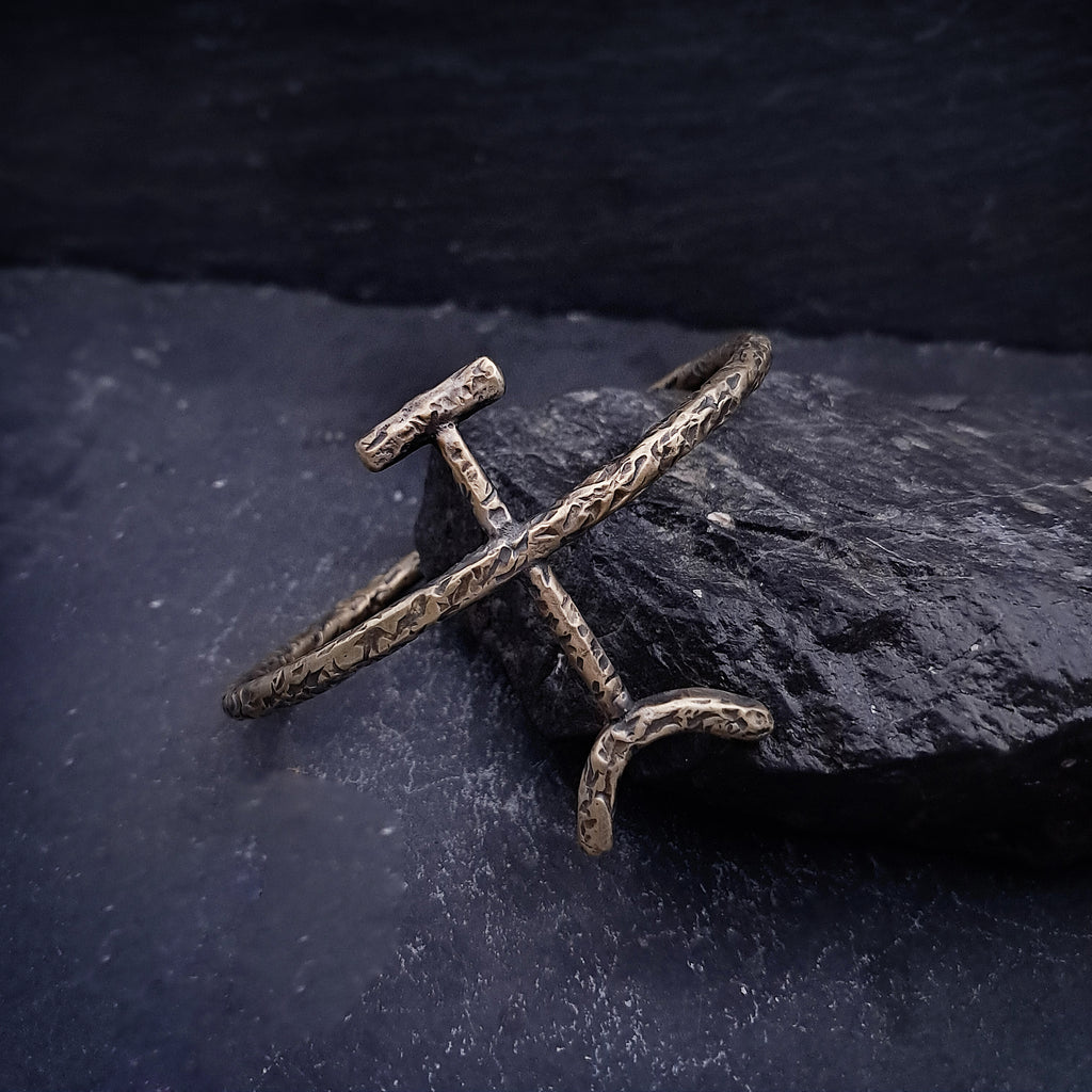 ''Prehistoric'' Brass Cuff Bracelet