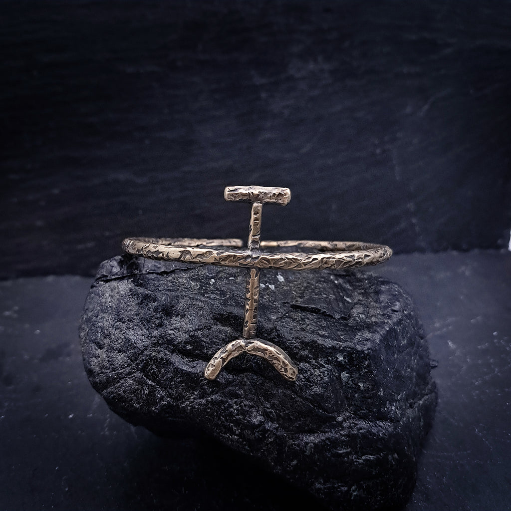''Prehistoric'' Brass Cuff Bracelet