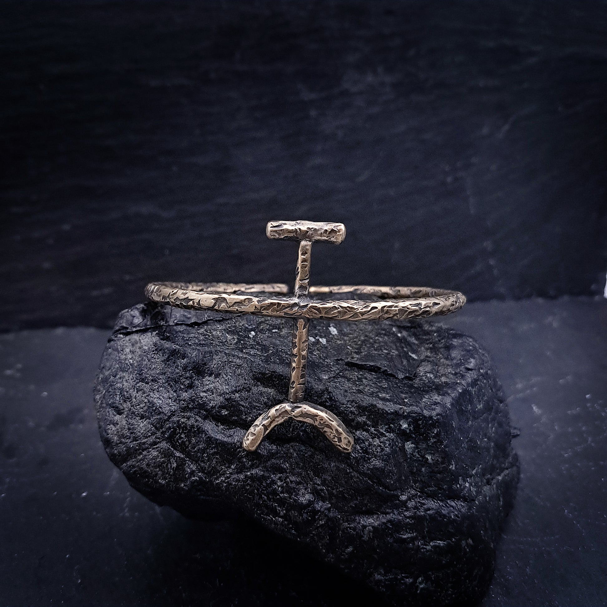 ''Prehistoric'' Brass Cuff Bracelet