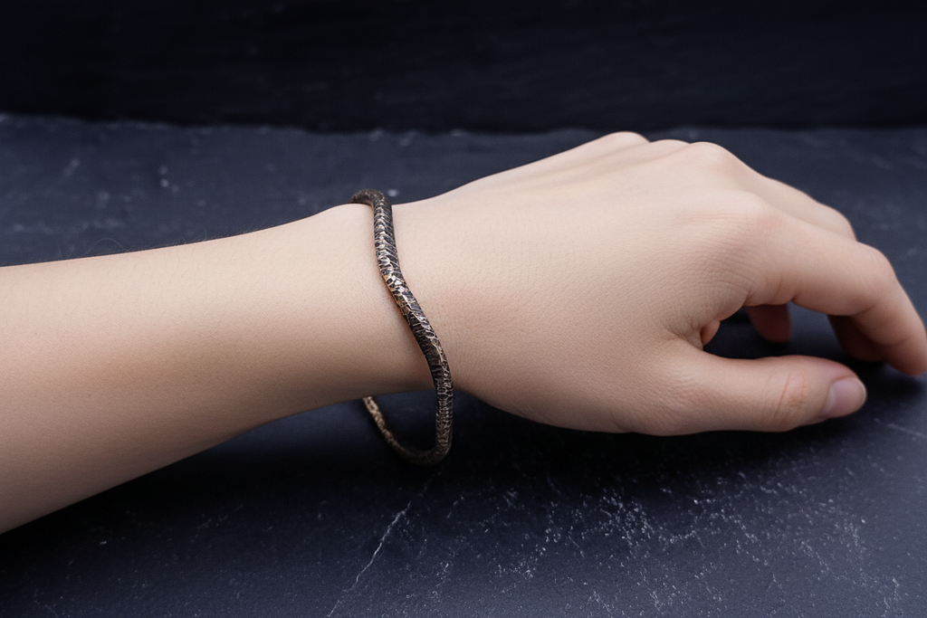 ''Waves'' Brass Cuff Bracelet