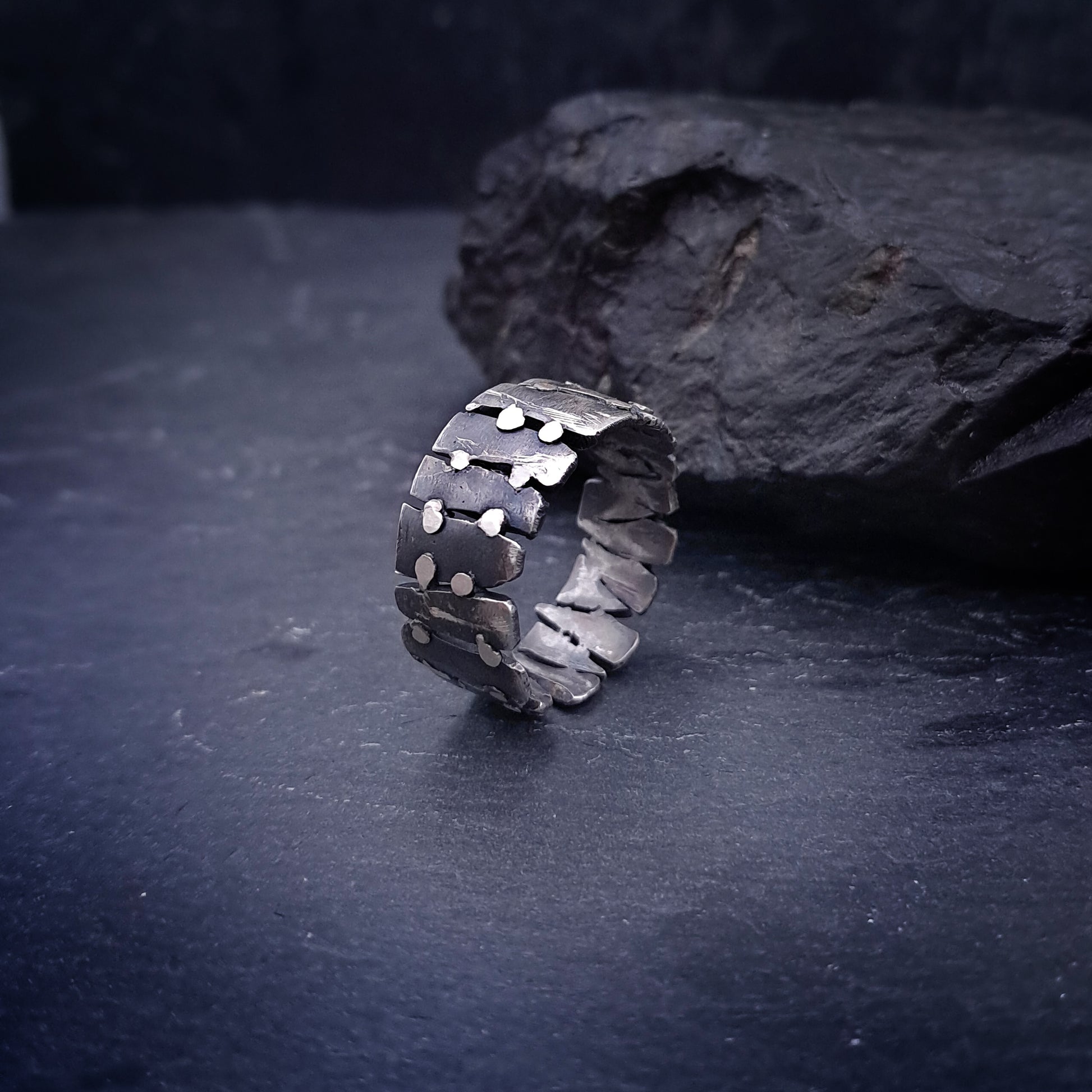 ''Linked'' Adjustable 925 Silver Ring