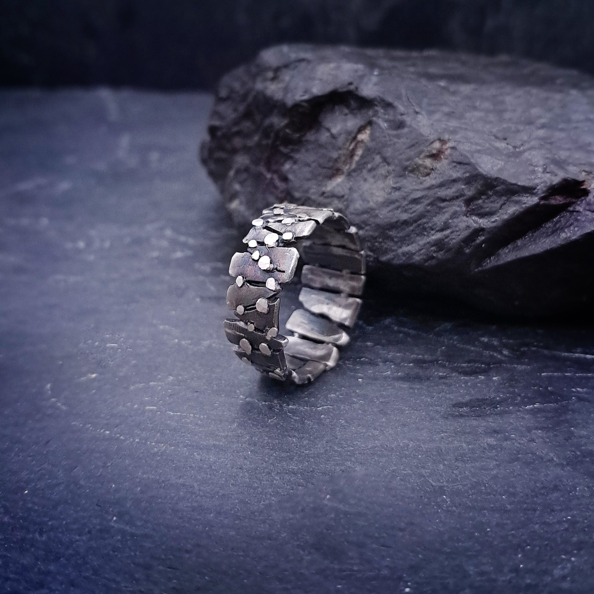 ''Linked'' Adjustable 925 Silver Ring