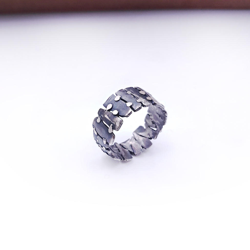 ''Linked'' Adjustable 925 Silver Ring
