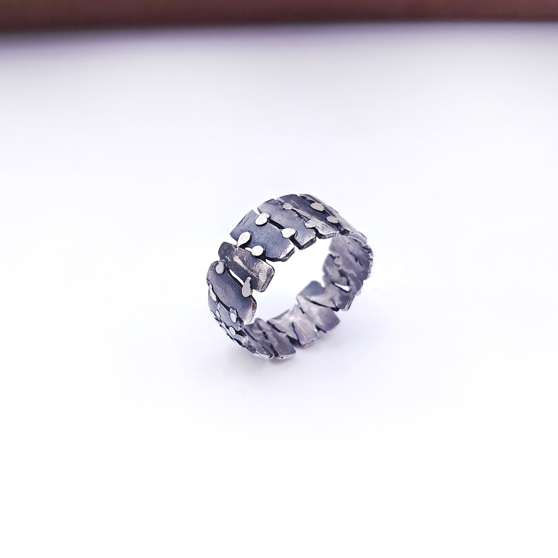 ''Linked'' Adjustable 925 Silver Ring
