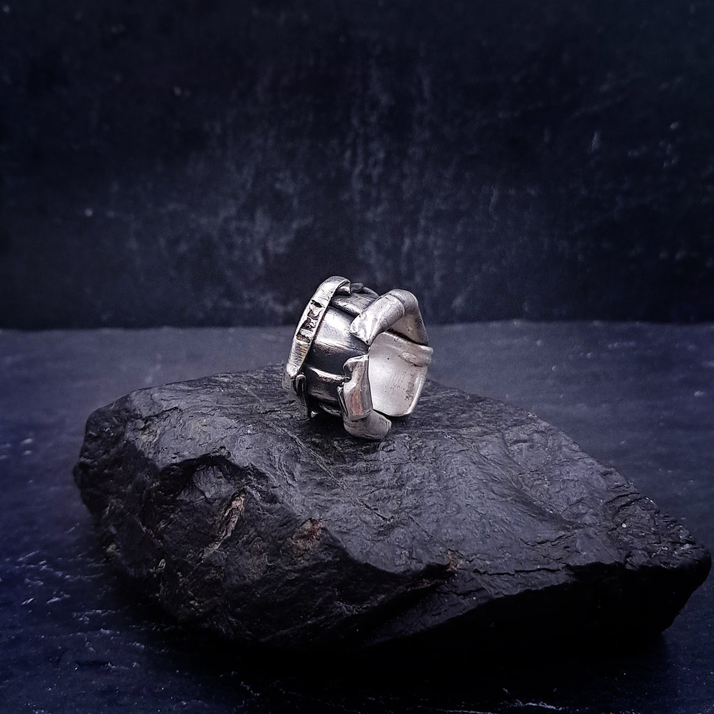 ''Stonebound Structure'' Adjustable Silver 925 Ring