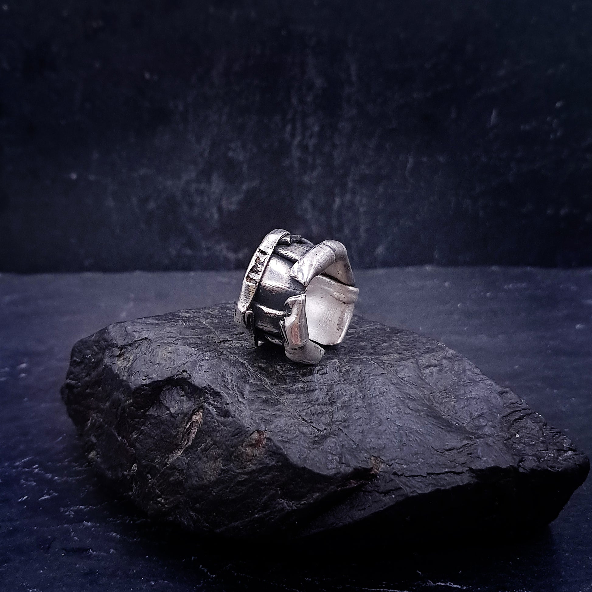 ''Stonebound Structure'' Adjustable Silver 925 Ring